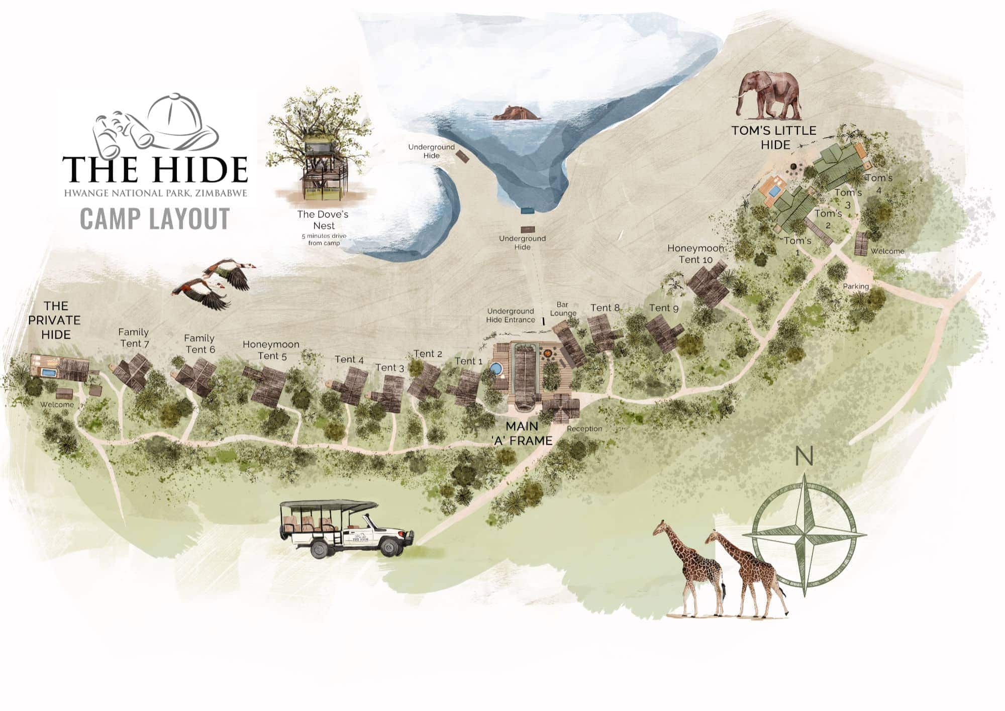The Hide Main Camp The Hide Luxury Hwange Safari Camp Zimbabwe